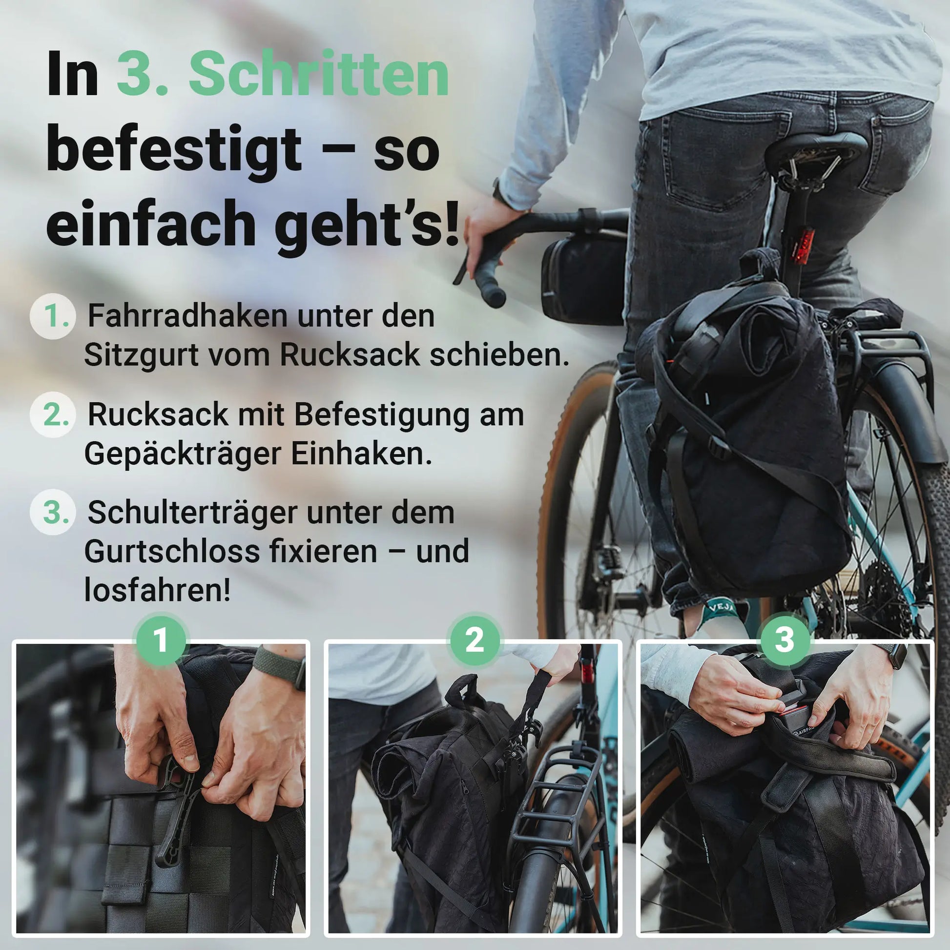 fahrradrucksack befestigung Fahrradhaken – Airpaq GmbH