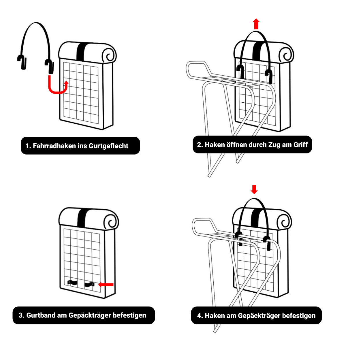 Rolltop + Fahrradhaken